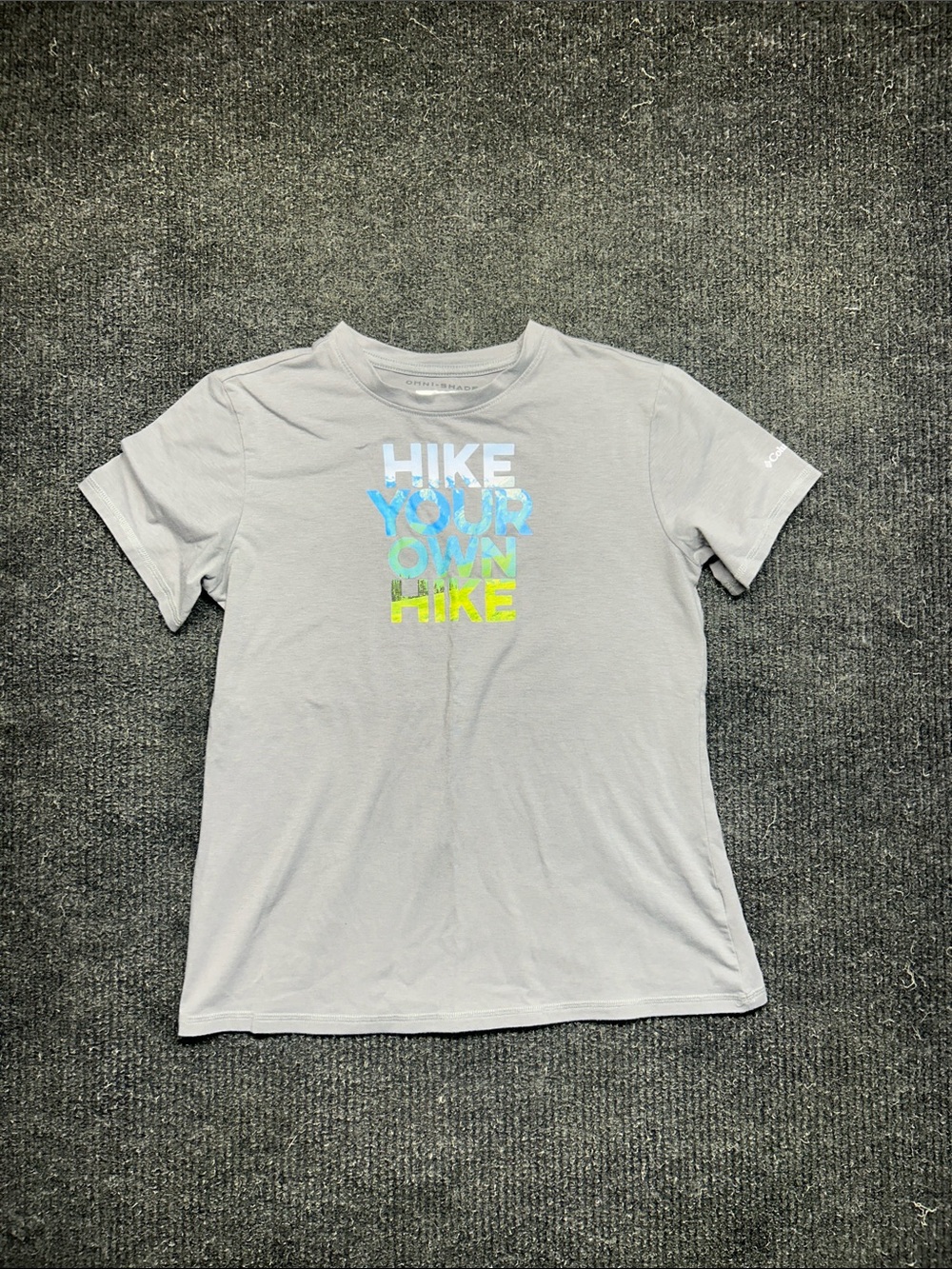 Columbia Light Gray Tee with Blue and Lime Graphic